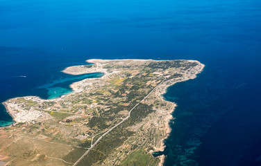 Canvas Print - Aerial view of Comino with Blue lagoon . Gozo Malta