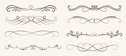 vector set of decorative elements, frame and line vintage style