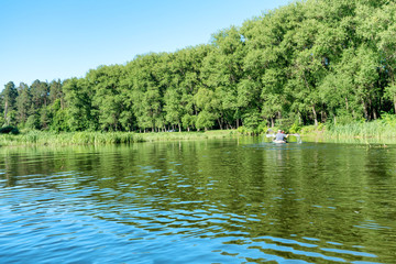 Calm landscape with blue river