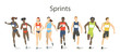 © inspiring.team - Isolated sprinters set.