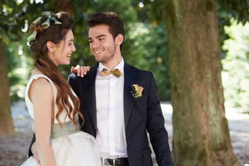 Wall Mural - Portrait Of Happy Beautiful Young Married Couple