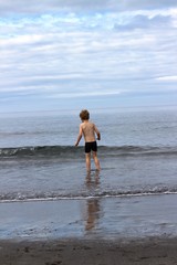 Children playing on a beach 