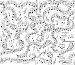 Musical vector seamless pattern with handwritten notes