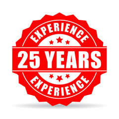 Wall Mural - 25 years experience vector icon