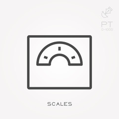 Poster - Line icon scales