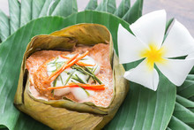 Steamed Fish With Curry Paste, Steamed Thai Food Until Cooked, Spicy
