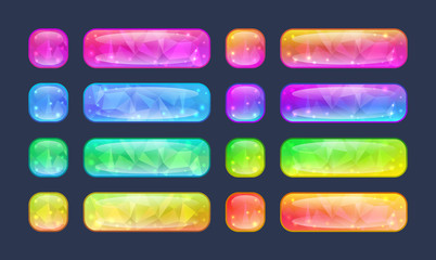 Set of buttons for game or web design.
