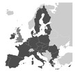 © pyty - Map of Europe with dark grey EU member states and United Kingdom in different color. Vector illustration. Simplified map of European Union.