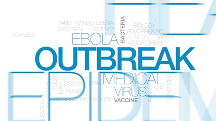 Poster - Outbreak animated word cloud, text design animation. Kinetic typography.