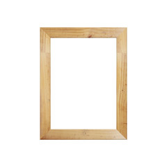 Old wooden frame isolated.