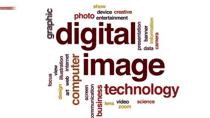 Wall Mural - digital image animated word cloud, text design animation.
