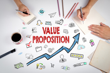 Wall Mural - Value Proposition Concept. The meeting at the white office table