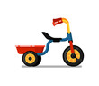Little children tricycle icon. Pedal bike for boy or girl, kids toy isolated vector illustration in flat design.
