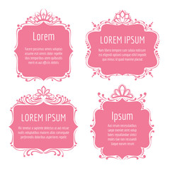 Canvas Print - beautiful pink borders with queen tiaras or frames with princess crowns isolated on white for little