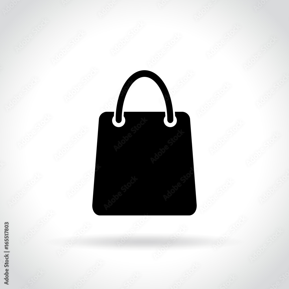 shopping bag icon on white background Stock Vector | Adobe Stock