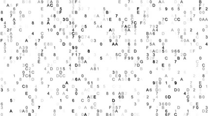 Digital data hex code symbols. Abstract information technology background. Computer generated seamless loop animation 4k UHD (3840x2160)
