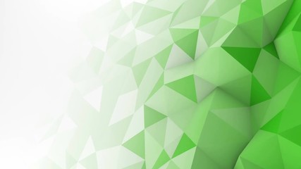 Sticker - Green white gradient polygonal surface. Computer generated seamless loop abstract motion background. Smooth 3D animation 4k UHD (3840x2160)
