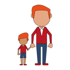 Canvas Print - father with his child cartoon