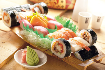 Wall Mural - Sushi set decorated in race car shape