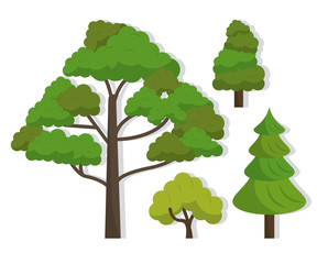 Poster - white background with several trees