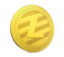 Poster - Golden Litecoin Isolated