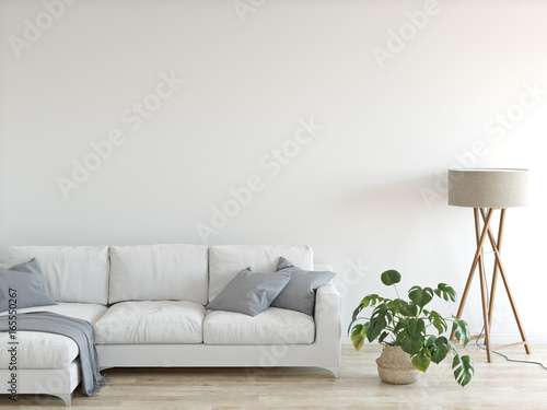 Fotografía mock up wall interior. Wall art. 3d rendering, 3d illustration