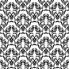 Seamless pattern. Ornate floral design in royal  baroque style on a white background. Ideal for textile print and wallpapers.