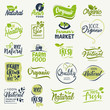 © PureSolution - Organic food, farm fresh and natural product signs collection for food market, ecommerce, organic products promotion, healthy life and premium quality food and drink.