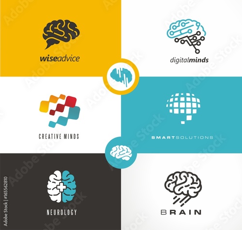 Brain Logo Designs Set Artificial Intelligence Ai Ai Logo Buy This Stock Vector And Explore Similar Vectors At Adobe Stock Adobe Stock