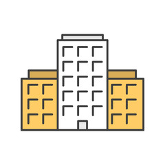 Sticker - Multi-storey building color icon