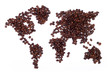 Coffee beans world map