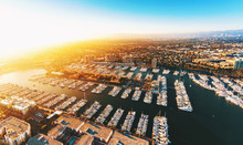 Aerial View Of The Marina Del Rey Seaside Community In Los Angeles