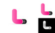 © dragomirescu - L pink black alphabet letter logo vector icon design