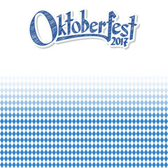 Wall Mural - Oktoberfest background with blue-white checkered pattern