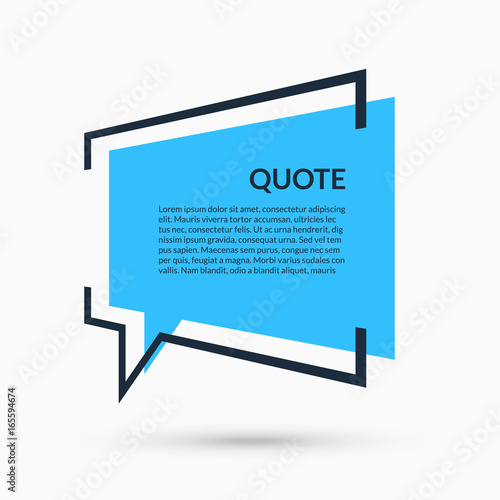 Fotografía Quote speech bubble, blank template, text in brackets, citation empty frame, quo
