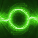 Fototapeta Zachód słońca - Green energy, abstract plasma power