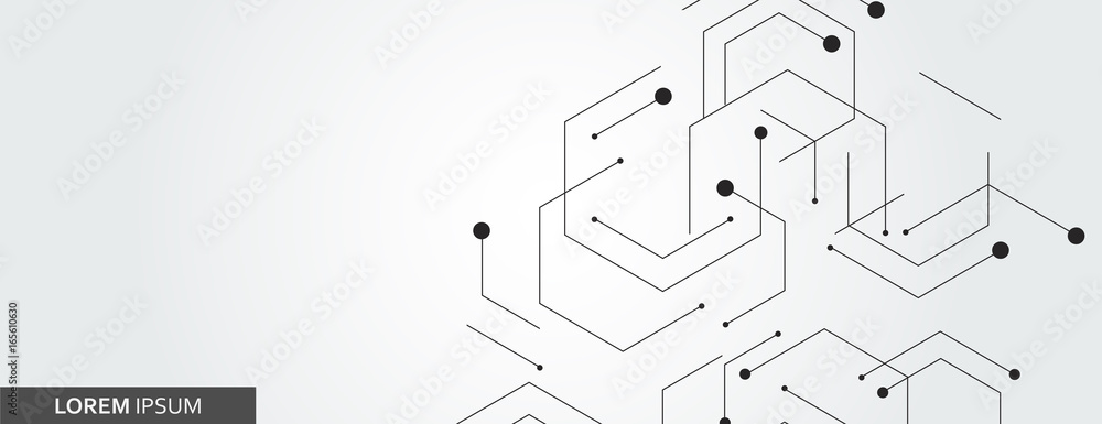 Vector banner design, white background with hexagon pattern Stock ...