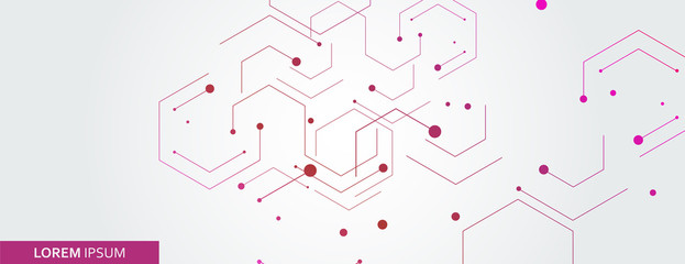 Poster - Vector banner design, white background with hexagon pattern