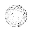 Dense black dots. Round frame with dense black dots on white background. Vector illustration.