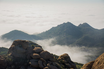 fog trapped in the valley 