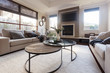 © Jodie Johnson - Designer family home casual living room in neutral tones and textures