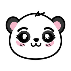 Canvas Print - cute panda bear face icon vector illustration graphic design