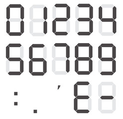 Wall Mural - set of calculator digital numbers. electronic figures. lcd digital number.