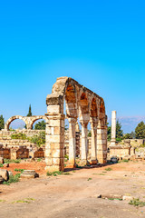 Sticker - Umayyad City of Anjar in Lebanon. It is located about 50km east of Beirut and has led to its designation as a UNESCO World Heritage Site in 1984.