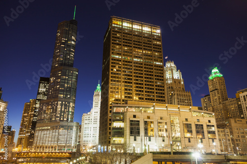 Plakat Architektura Chicago wzdłuż rzeki