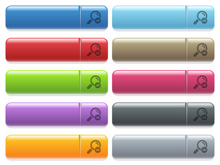 Wall Mural - Search statistics icons on color glossy, rectangular menu button