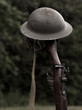 World war era rifle and helmet 