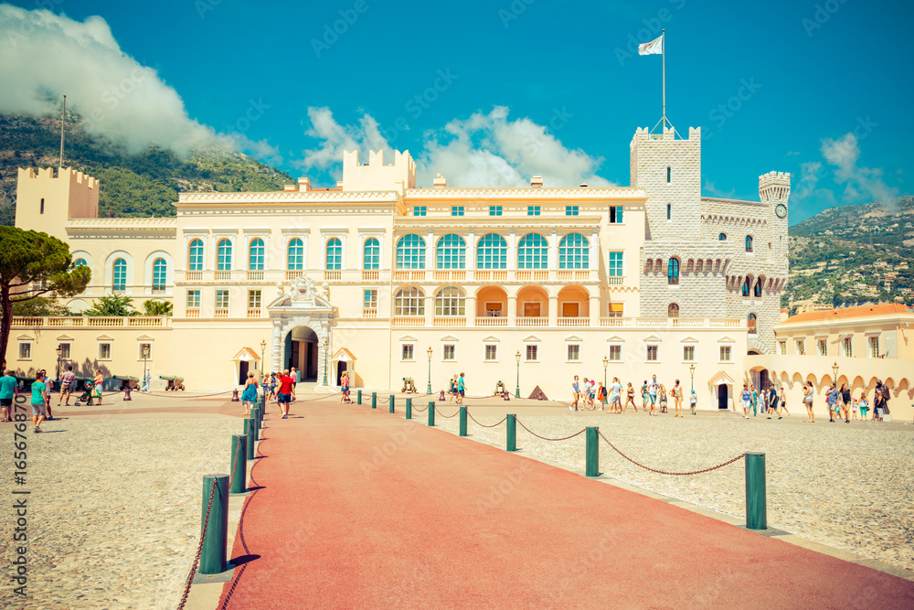 Obraz na płótnie View of the facade of the Princes Palace of Monaco in Monaco-Ville, Monaco w salonie