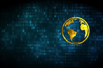 science concept: globe on digital background