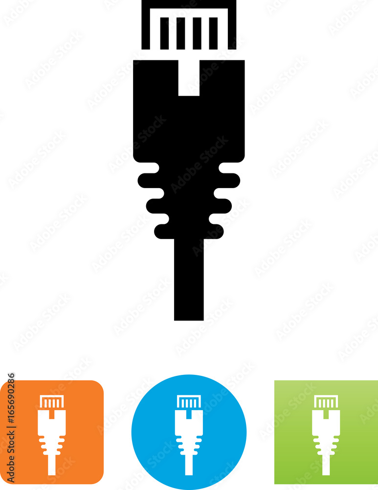 Ethernet Cable Connector Icon - Illustration - obrazy, fototapety, plakaty 